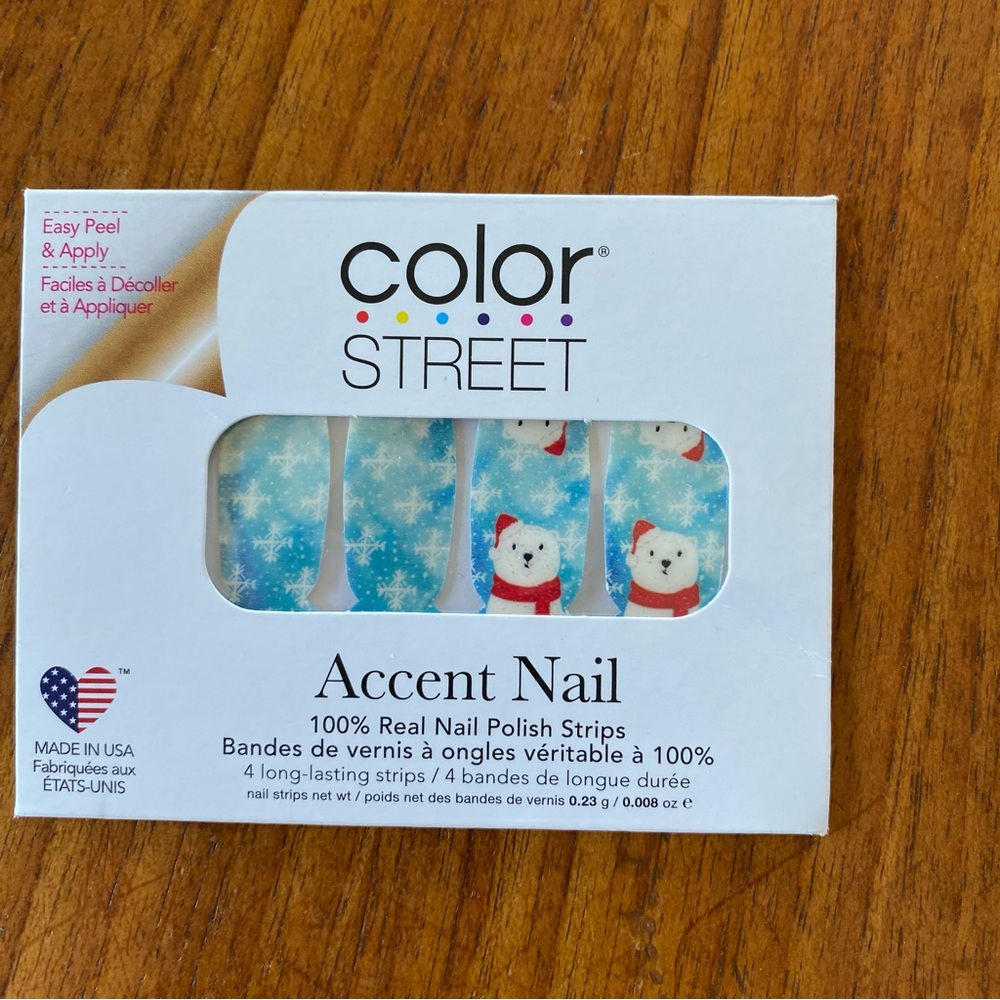 4/$25 Color Street Accent Nail Polish Strips NWT “Santa Claws”